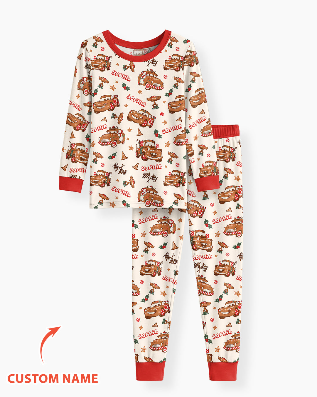 Christmas Cookie Cars Bamboo Two Piece Long Sleeve Pajama Set