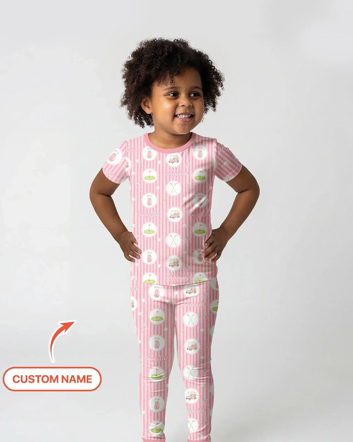 Zweiteiliges, kurzärmliges Pyjama-Set mit Marienkäfern