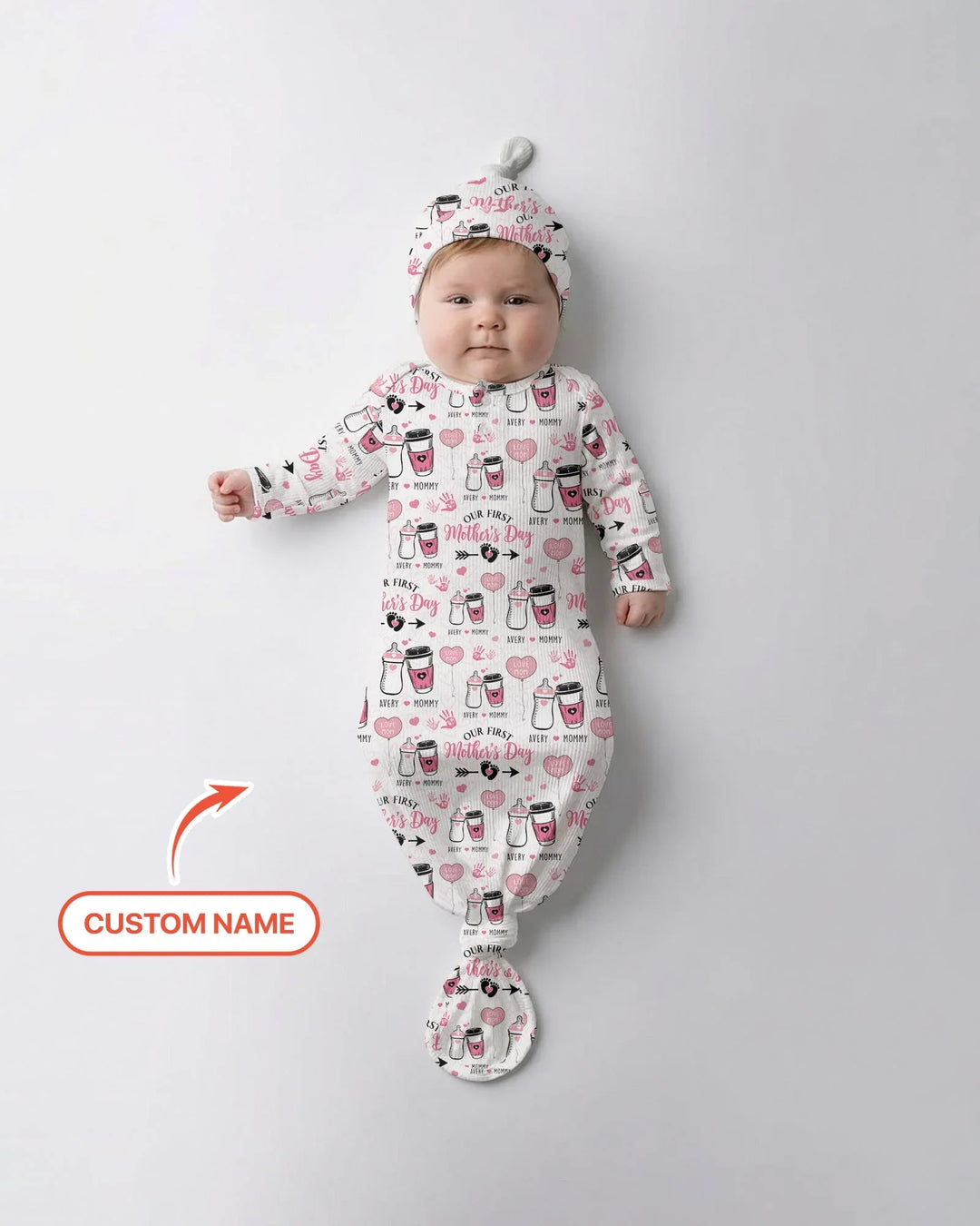 Custom Name First Mother's Day Drink Bamboo Knot Gown