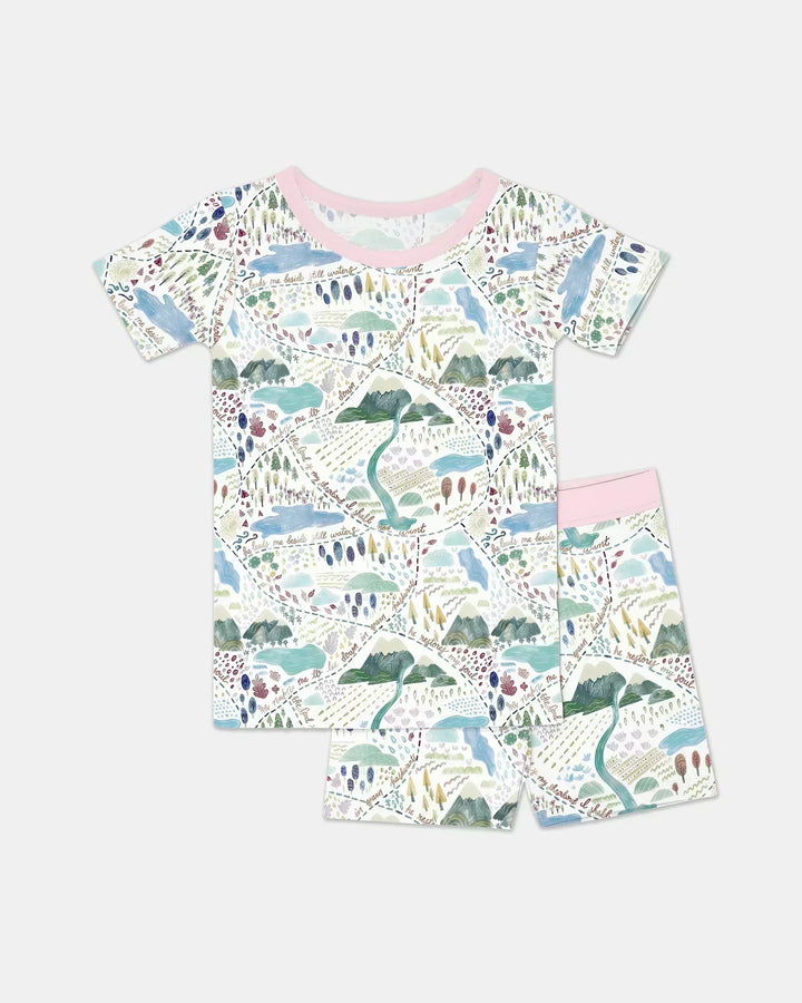 Template Zweiteiliges Pyjama-Set mit kurzen Ärmeln und Shorts