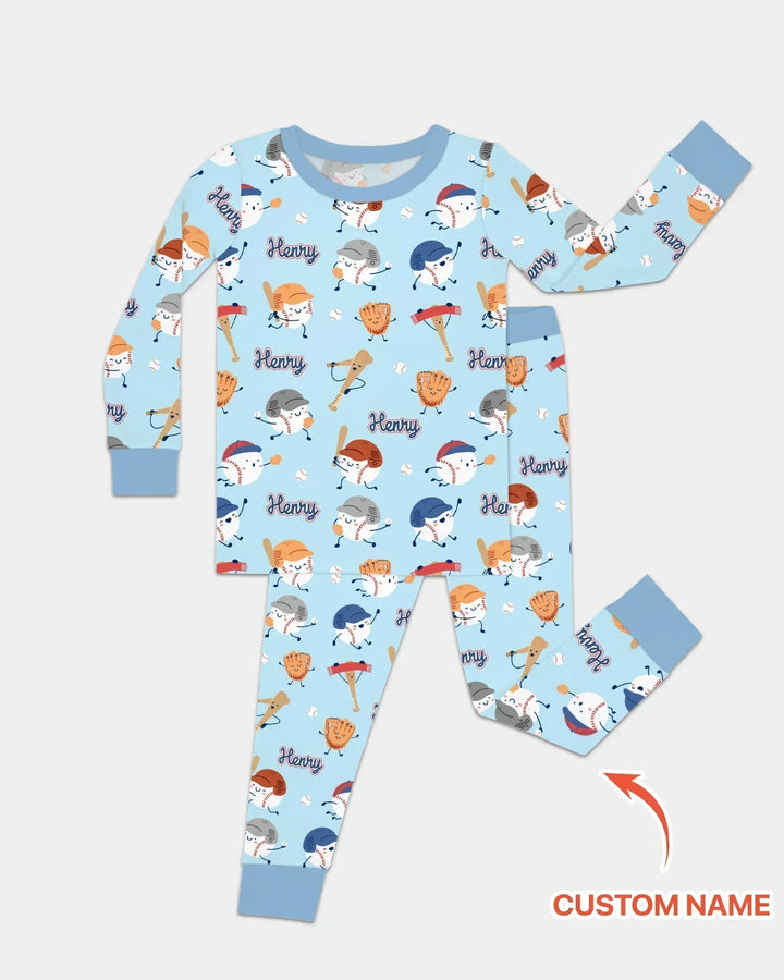 Zweiteiliges Langarm-Pyjama-Set mit Sommerfrüchten
