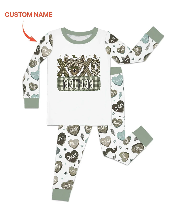 Zweiteiliges Langarm-Pyjama-Set mit Sommerfrüchten