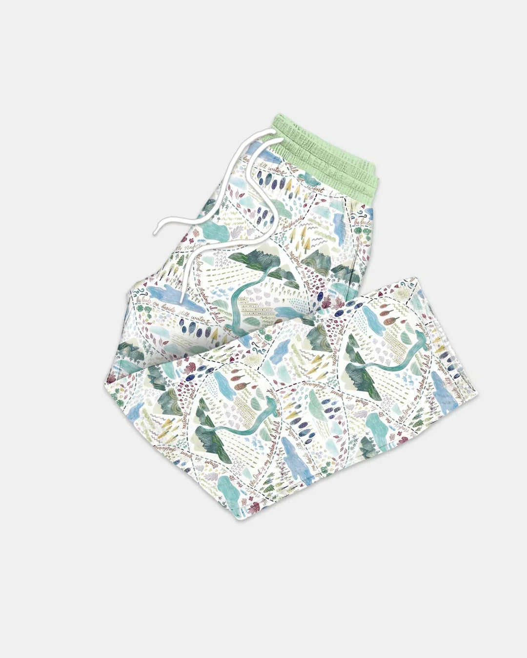 Whimsical Psalms 23 Map Bamboo Men's Pajama Set