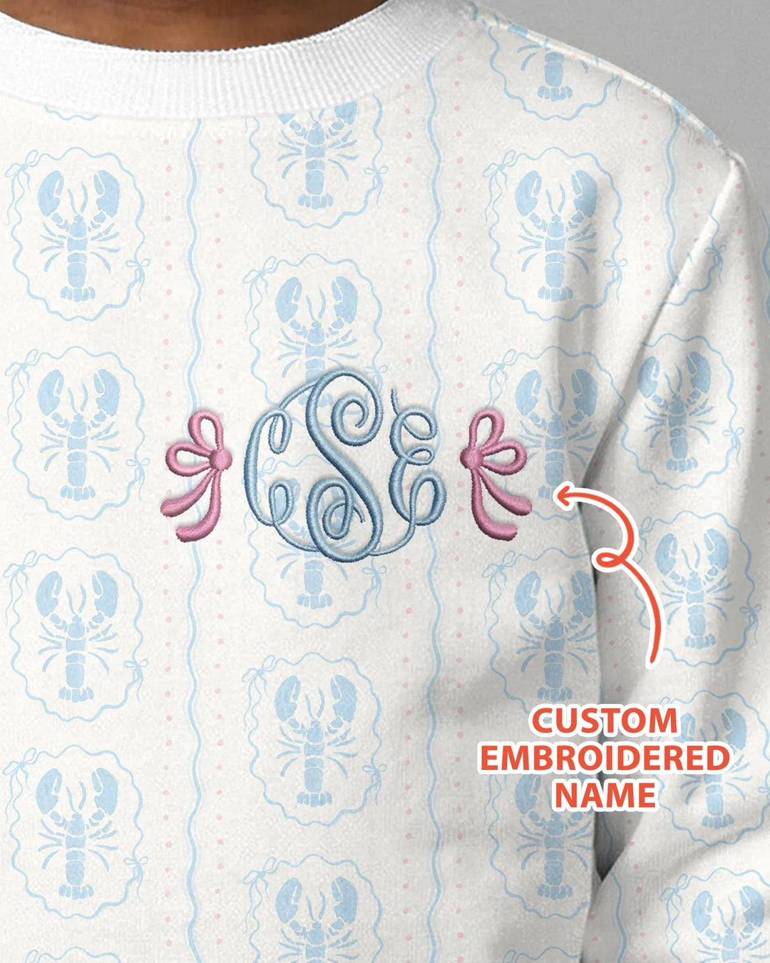 Personalisiertes Monogramm besticktes Baby Bambus Rundhals-Sweatshirt
