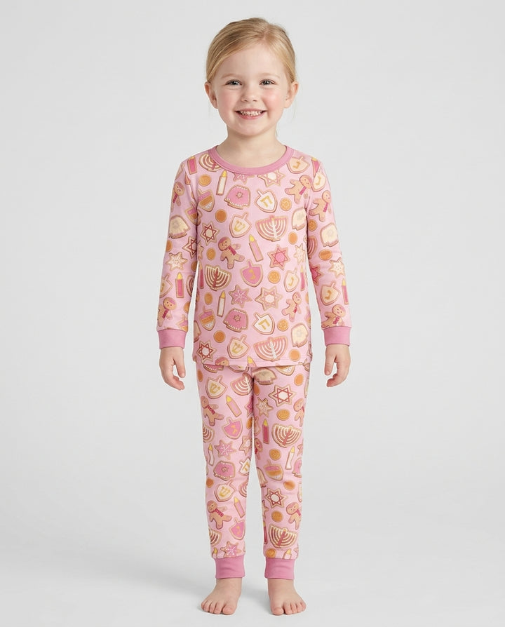 Hanukkah Cookies Bamboo Two Piece Long Sleeve Pajama Set