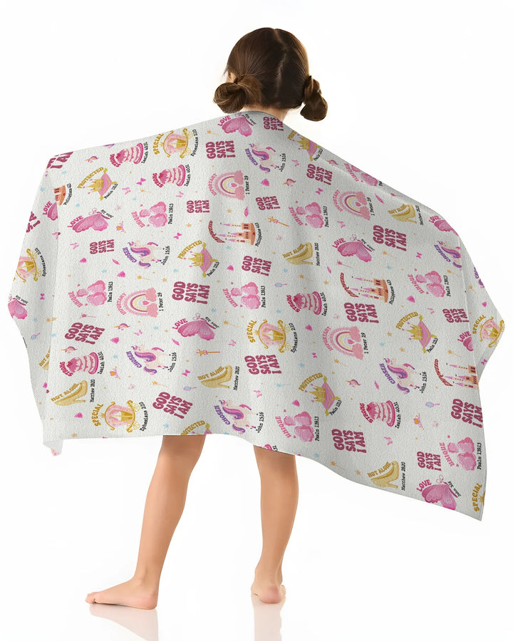 God Says I Am Girl Bamboo Beach Towel