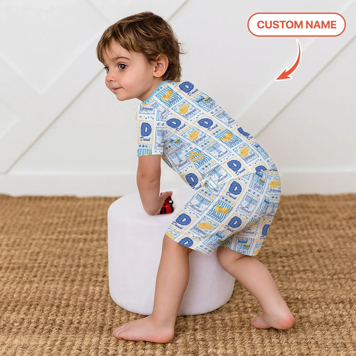Zweiteiliges Pyjama-Set mit kurzen Ärmeln und Shorts im Sommer-Design