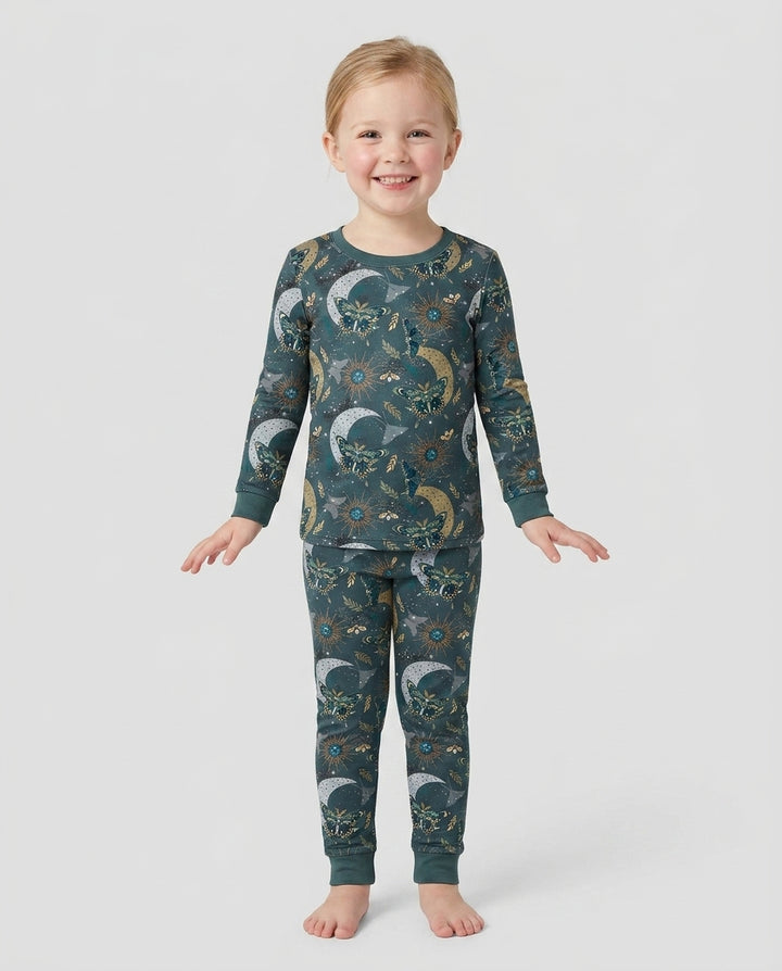 Celestial Moths Bamboo Two Piece Long Sleeve Pajama Set