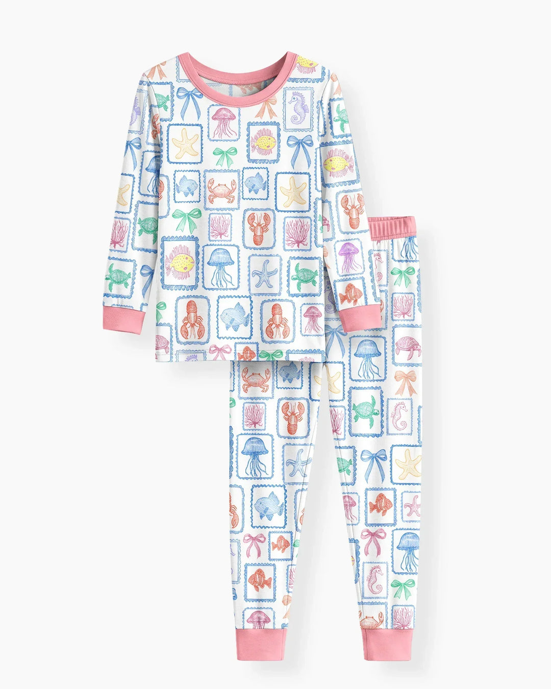 Zweiteiliges Langarm-Pyjama-Set mit Sommerfrüchten