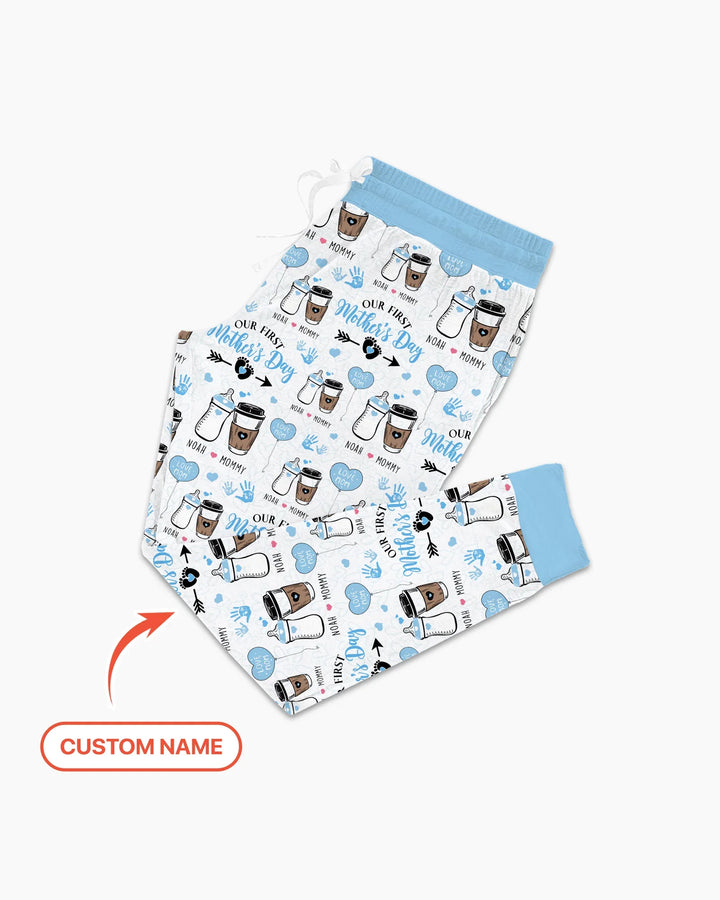 Personalisiertes „Erster Muttertag“-Trink-Pyjama-Set aus Bambus für Damen