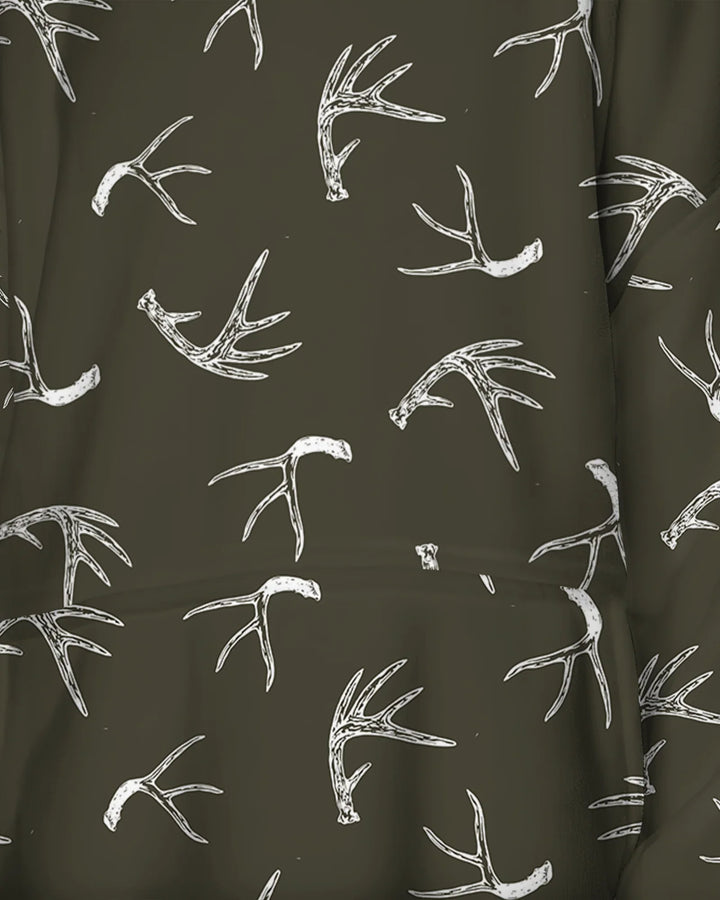 Antlers Minimalism Tragbarer Bambus-Deckenhoodie
