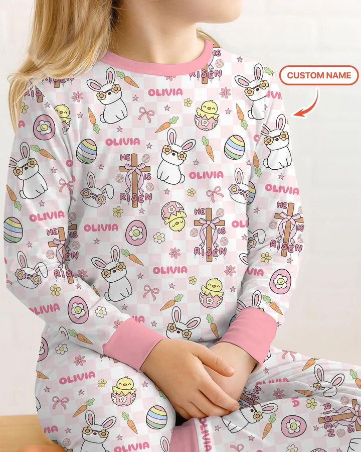 Zweiteiliges Langarm-Pyjama-Set mit Sommerfrüchten