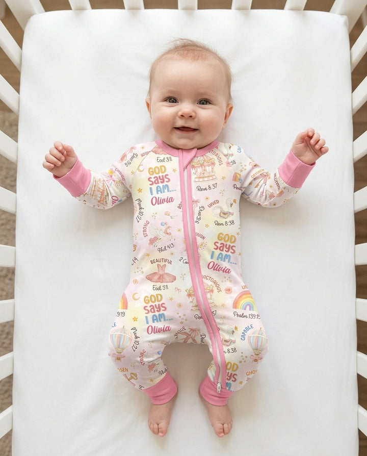 God Says I Am- Ballerina Custom Name Bamboo Convertible Zippy