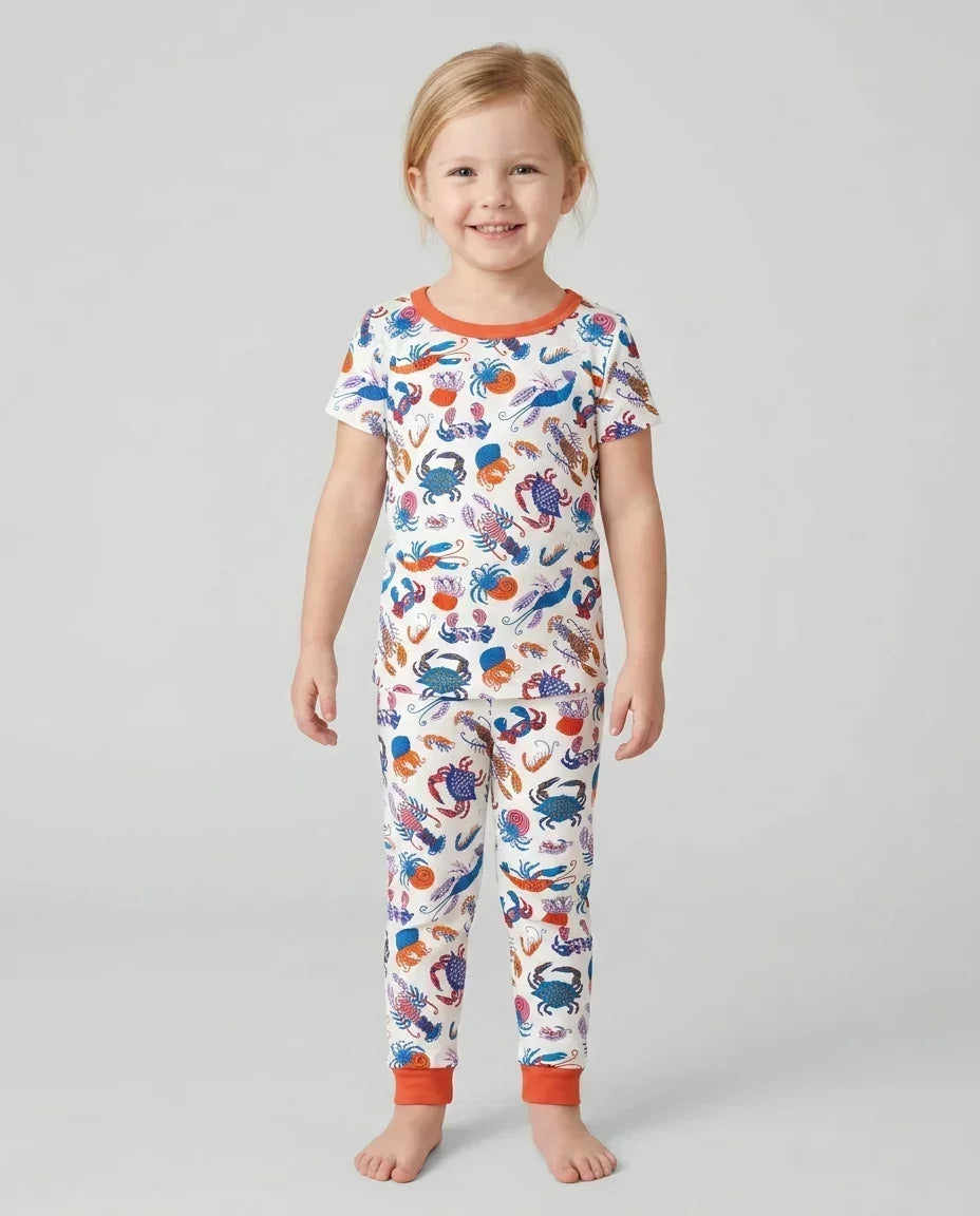 Zweiteiliges, kurzärmliges Pyjama-Set mit Marienkäfern