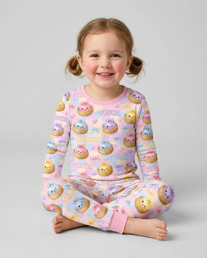 Zweiteiliges Langarm-Pyjama-Set mit Sommerfrüchten