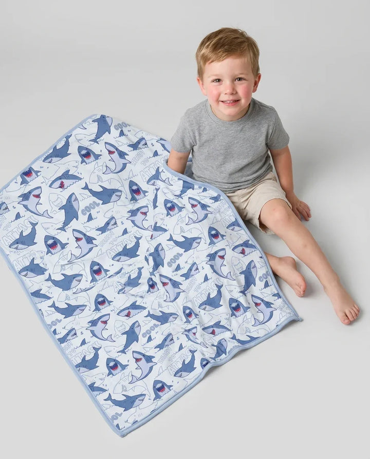 Big Sharks Attack Bamboo Blanket