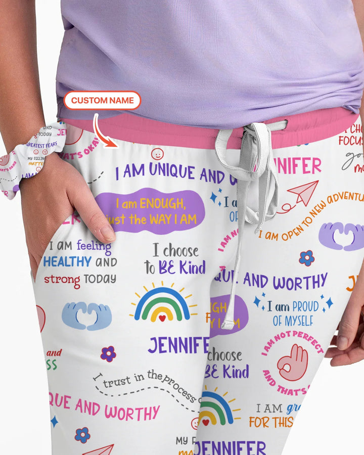 Tägliche Affirmationen Schlafanzug-Set für Mama & Baby aus Bambus für Damen