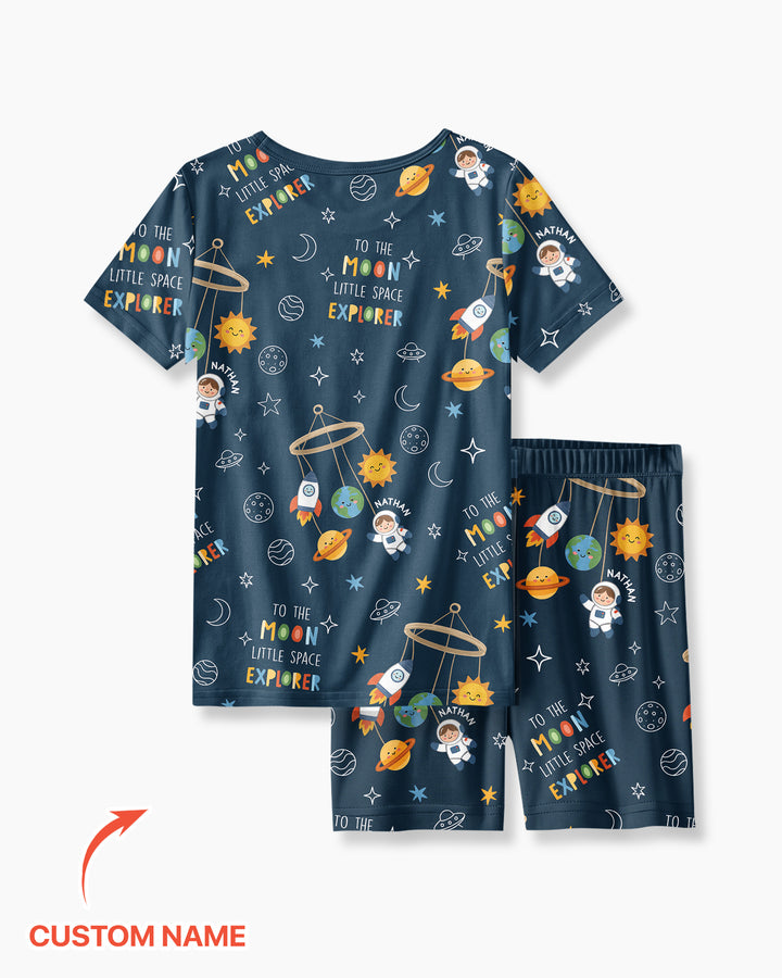 Schlafanzug-Set zweiteilig, kurze Ärmel, kurze Hose, Bambus