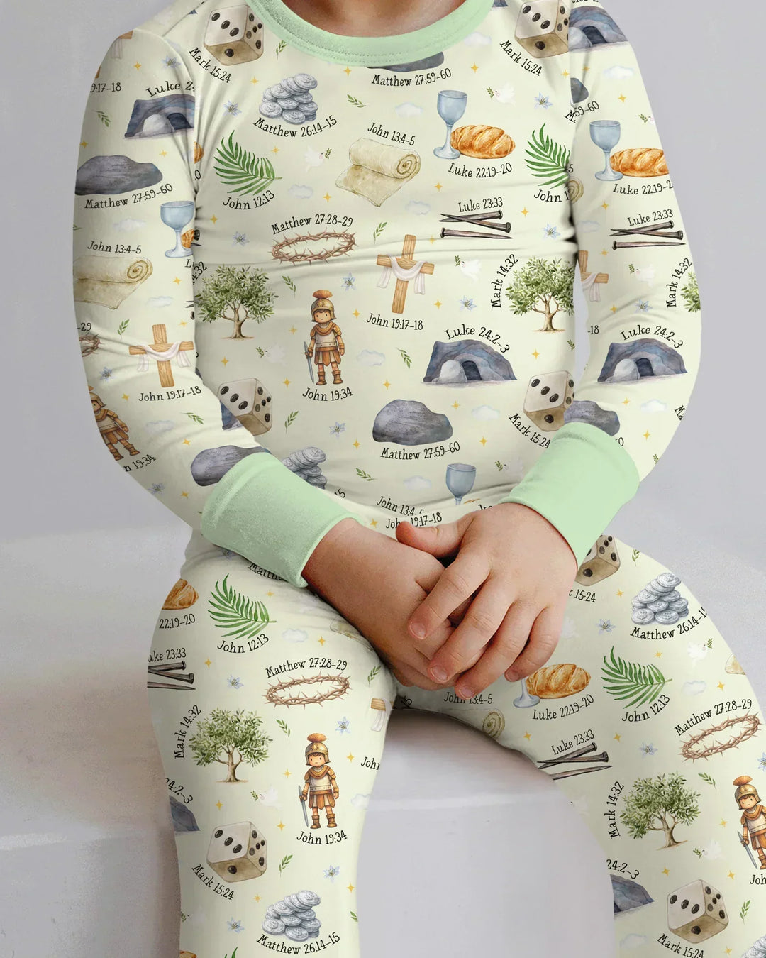 He Is Risen Family Matching Bamboo Two Piece Long Sleeve Pajama Set