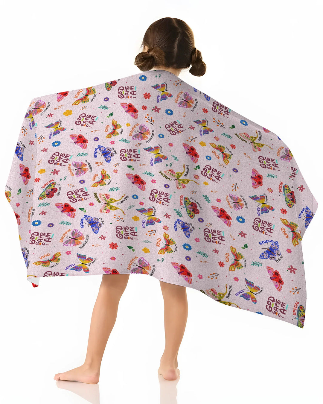 God says I am Butterfly Bamboo Beach Towel