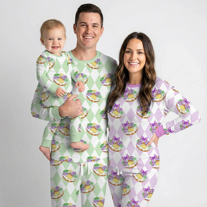 Zweiteiliges Langarm-Pyjama-Set mit Sommerfrüchten