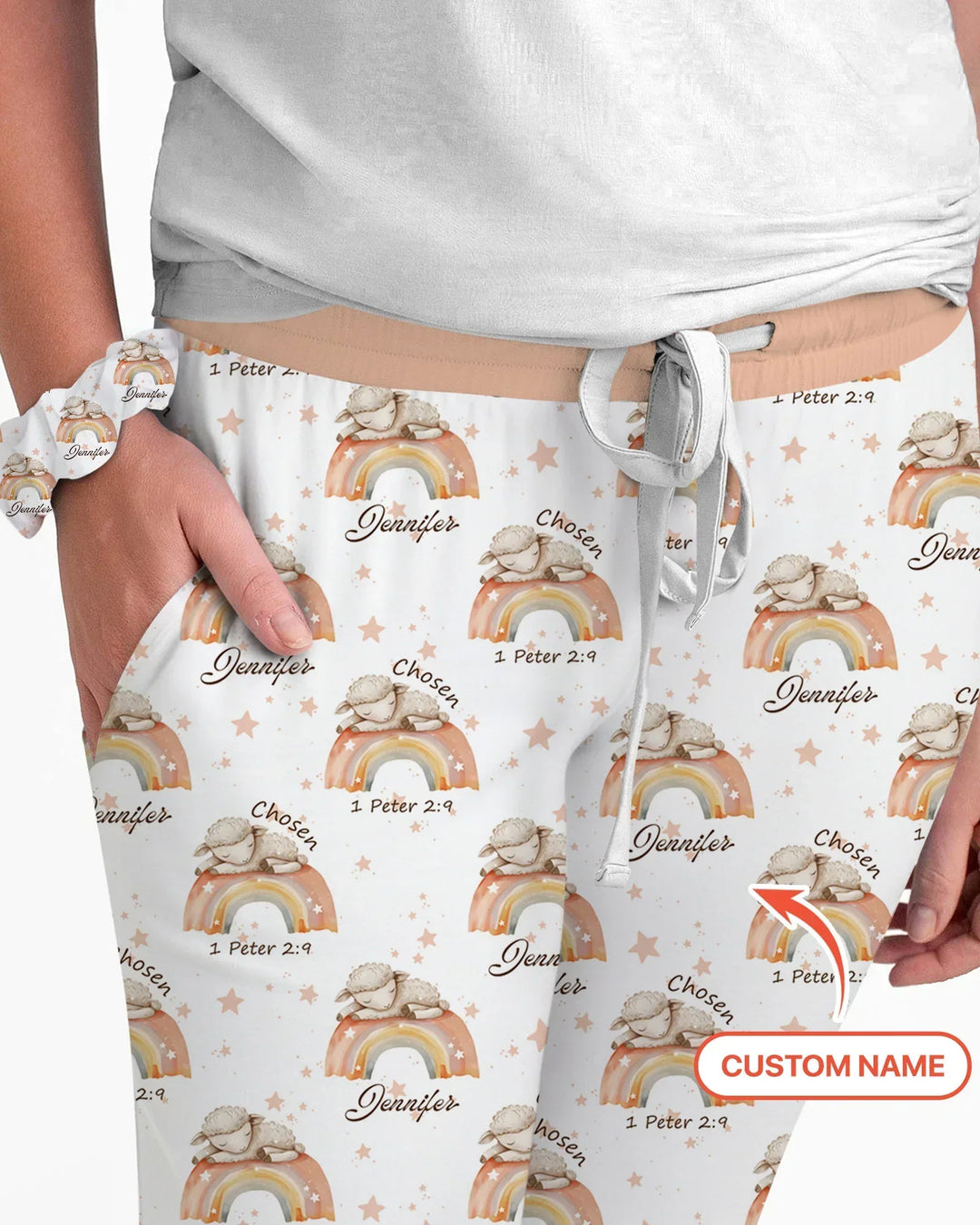 Ausgewählt als eigenes Custom Name Bambus Damen Pyjama Set