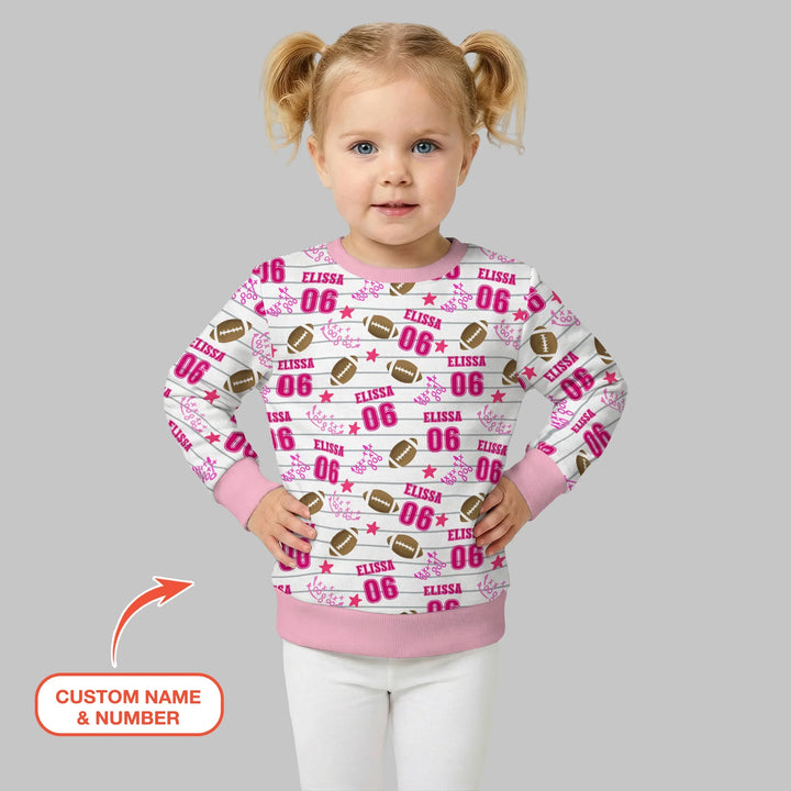 Personalisiertes Fußball-Sweatshirt aus rosa Bambus-Crewneck