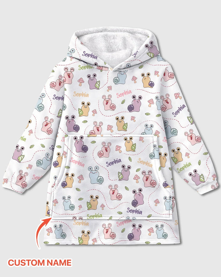 Personalisierbare Decken-Hoodie aus Bambus „Snailed it!“