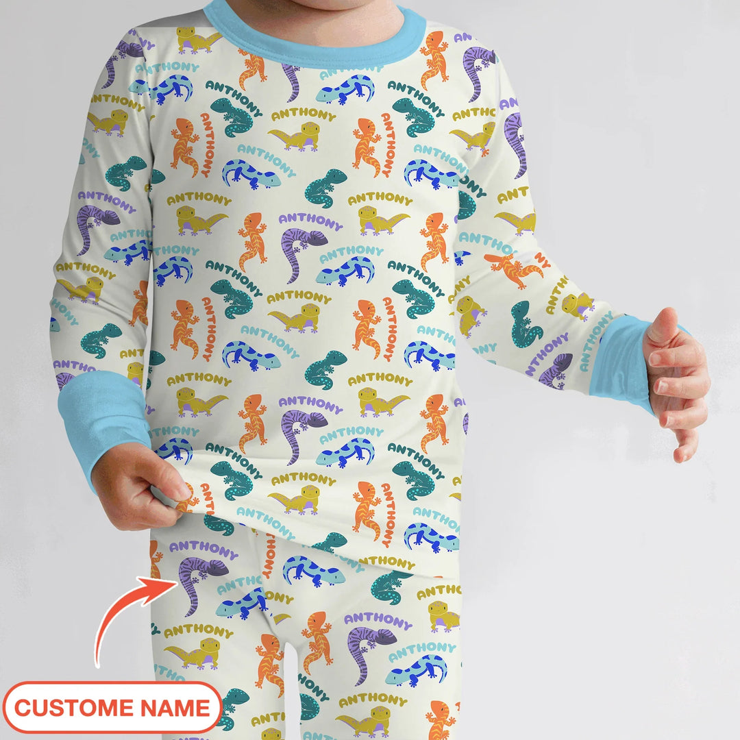 Zweiteiliges Langarm-Pyjama-Set mit Sommerfrüchten