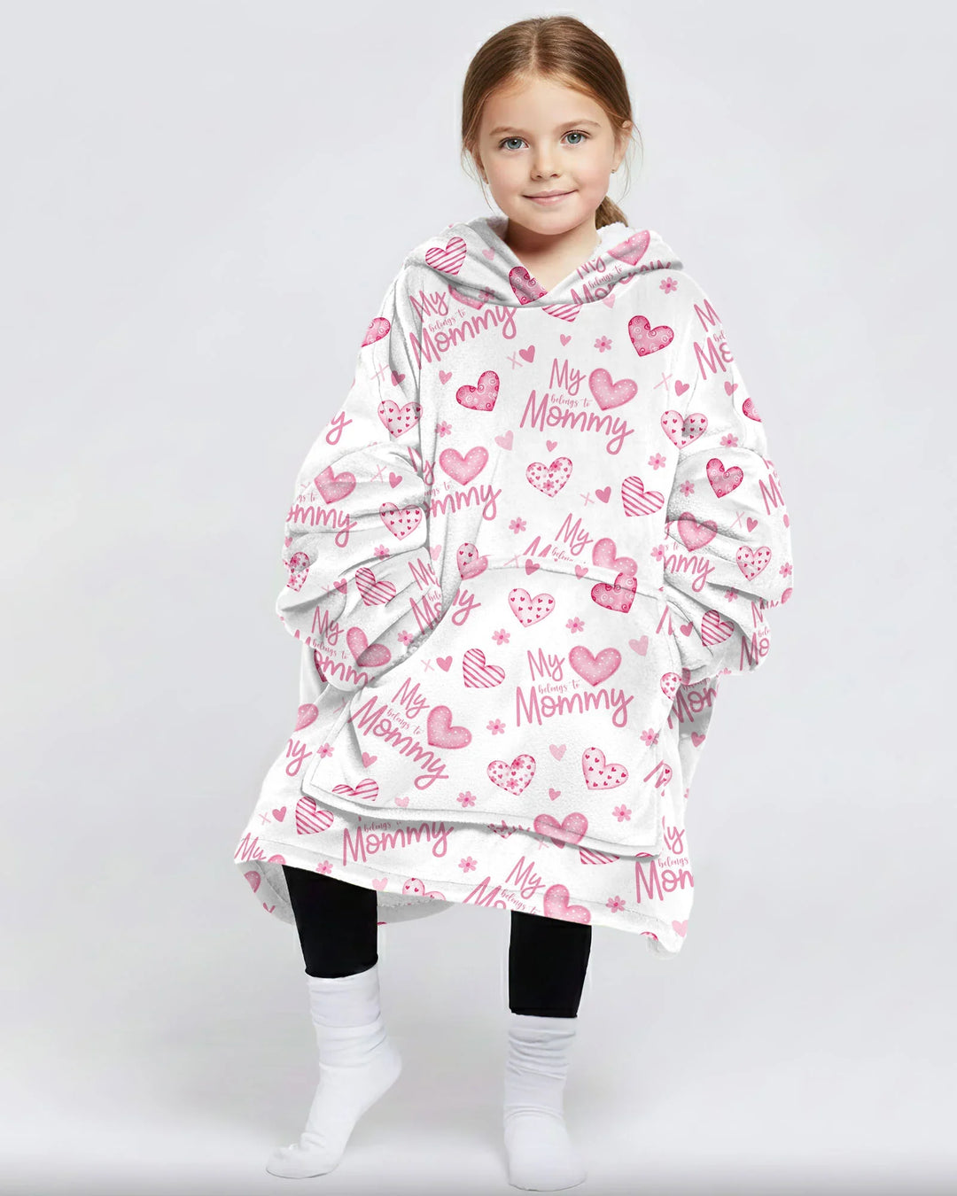 Mein Herz gehört Mama tragbarer Bambus-Decken-Hoodie