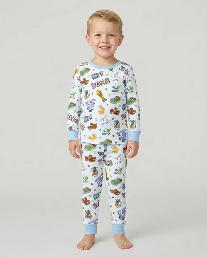 Zweiteiliges Langarm-Pyjama-Set mit Sommerfrüchten