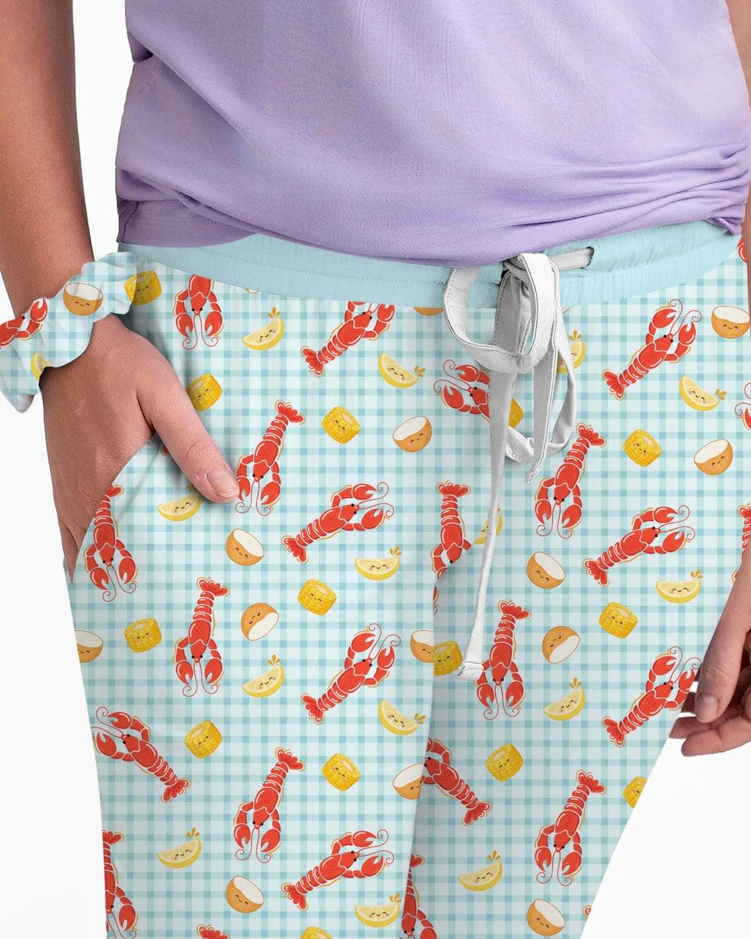 Preppy Langusten-Saison Bambus Damen Schlafanzug-Set