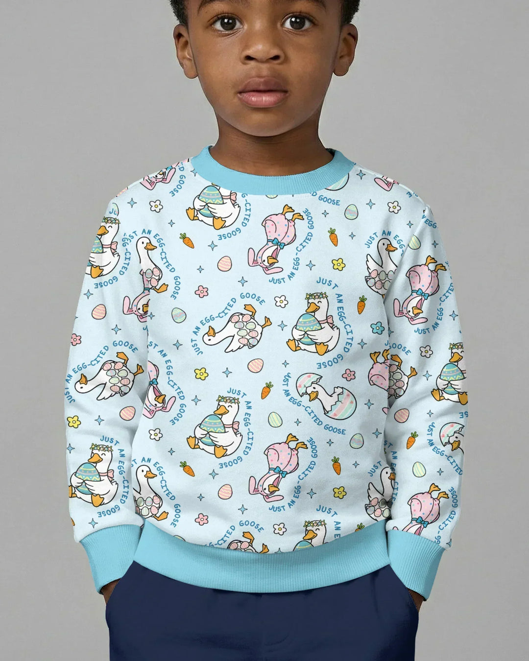 Oster-Gans-Bambus-Rundhals-Sweatshirt