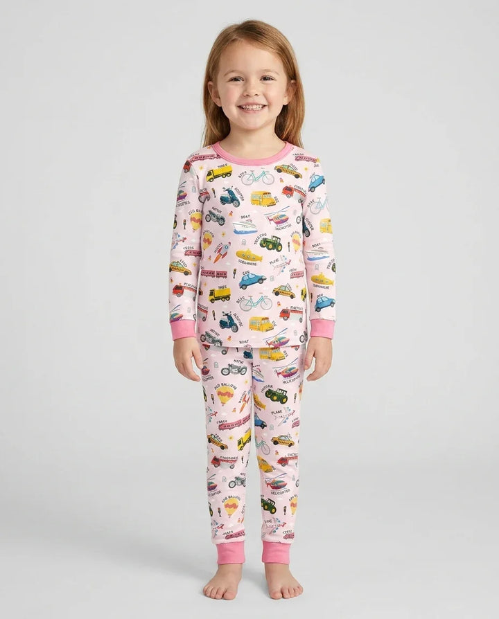 Zweiteiliges Langarm-Pyjama-Set mit Sommerfrüchten