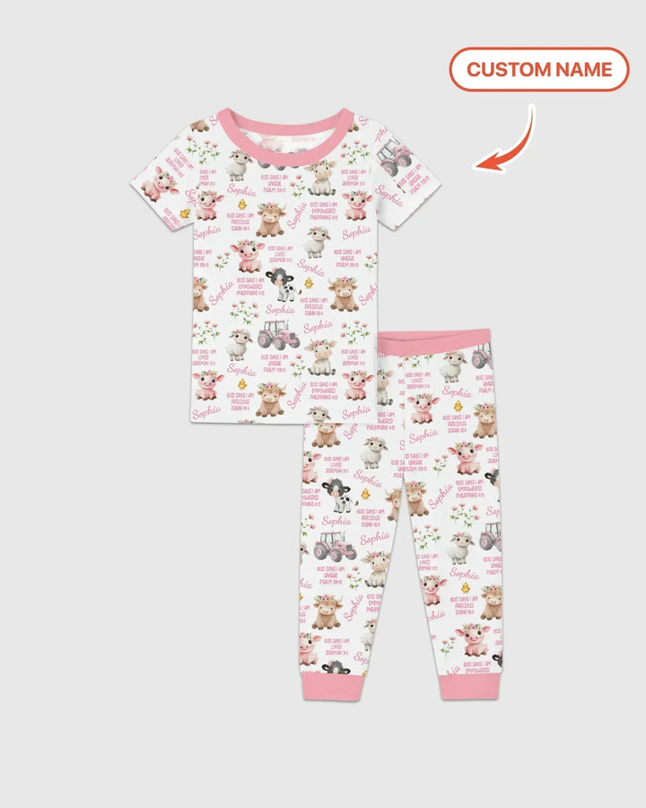Zweiteiliges, kurzärmliges Pyjama-Set mit Marienkäfern