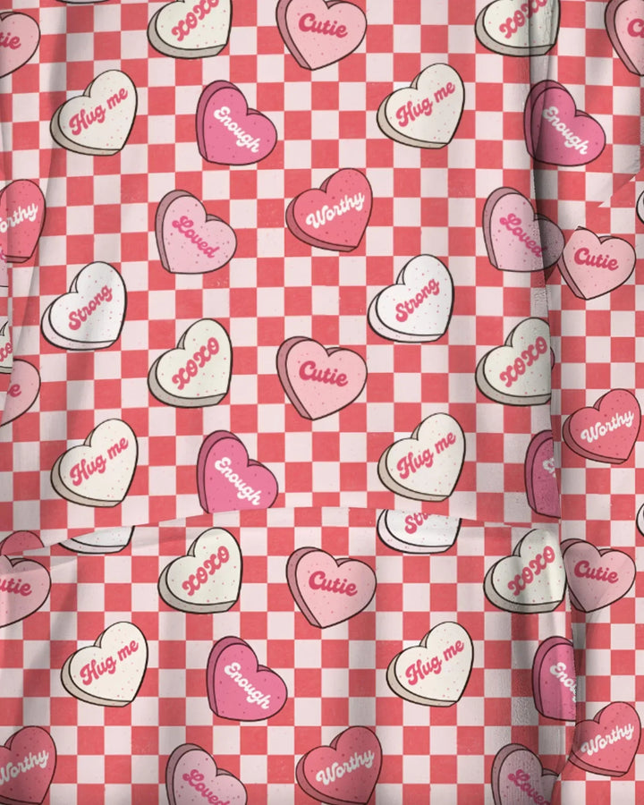 Valentins-Kapuzenpullover aus Bambusdecke mit Herzmuster