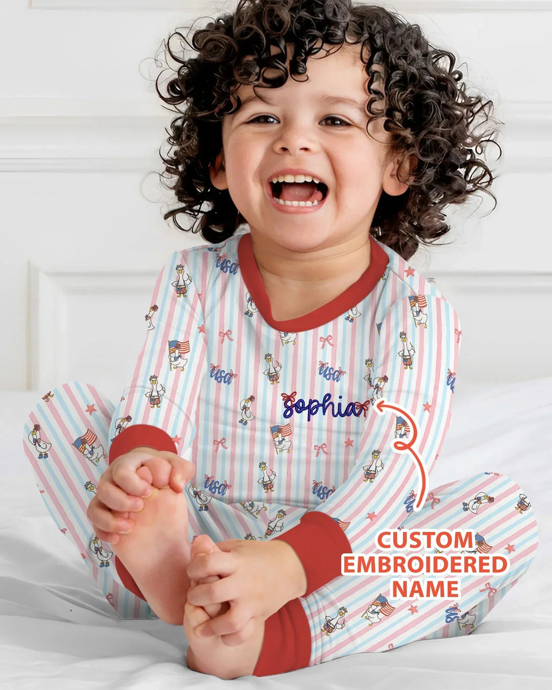 Zweiteiliges Langarm-Pyjama-Set mit Sommerfrüchten