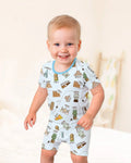 Template Zweiteiliges Pyjama-Set mit kurzen Ärmeln und Shorts