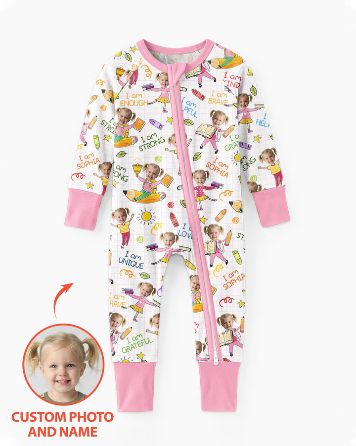 Gerippte Babykleidung mit individuellem Foto - Weich &amp; Skizzenhaft