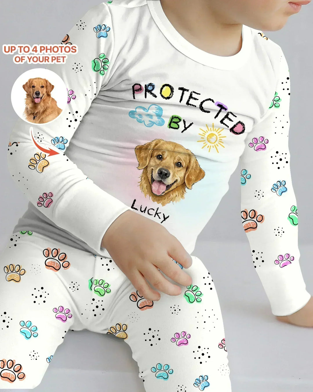 Zweiteiliges Langarm-Pyjama-Set mit Sommerfrüchten