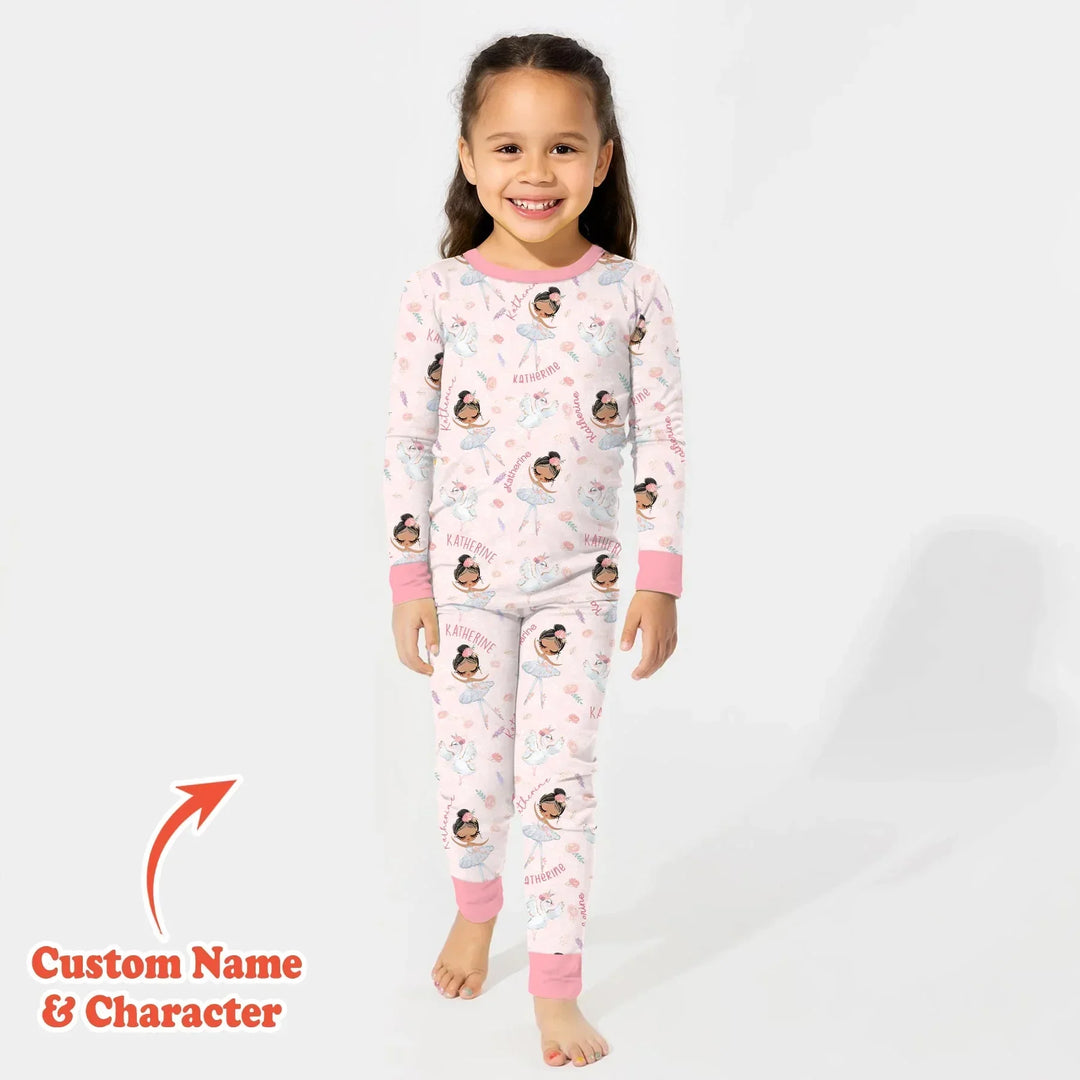 Zweiteiliges Langarm-Pyjama-Set mit Sommerfrüchten
