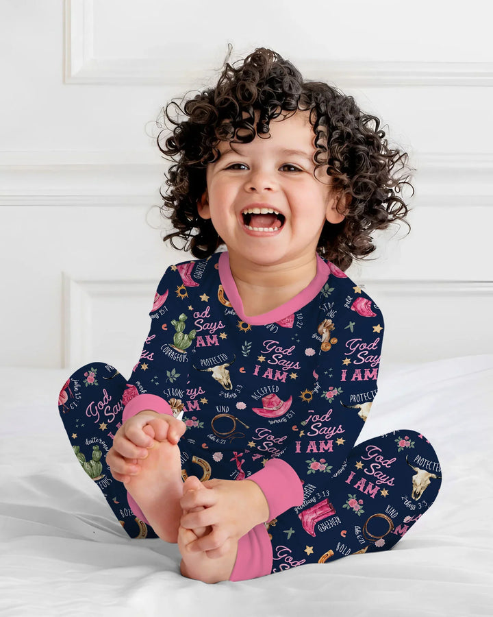 Zweiteiliges Langarm-Pyjama-Set mit Sommerfrüchten