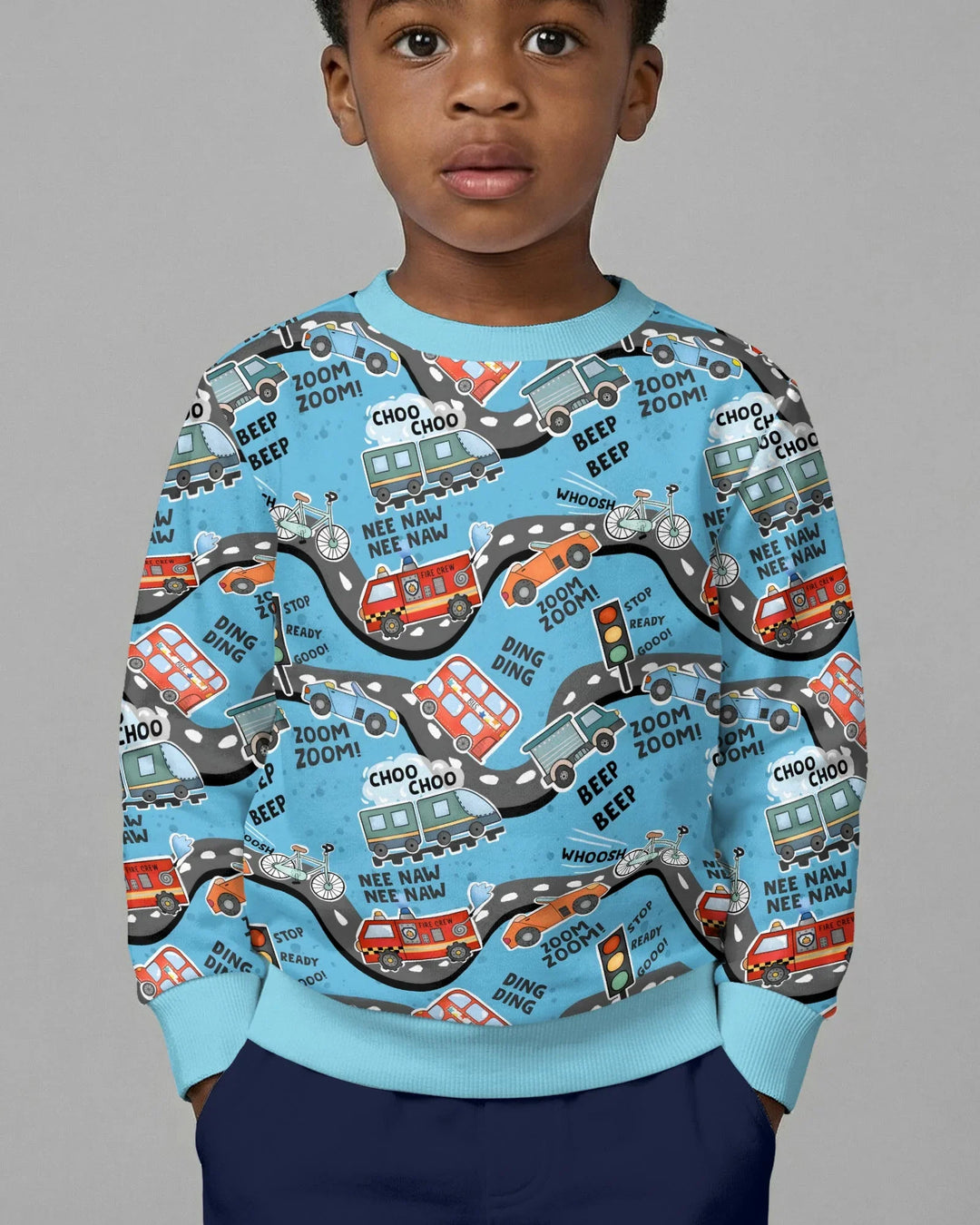 Zoom Zoom Beep Beep Bambus Rundhals-Sweatshirt