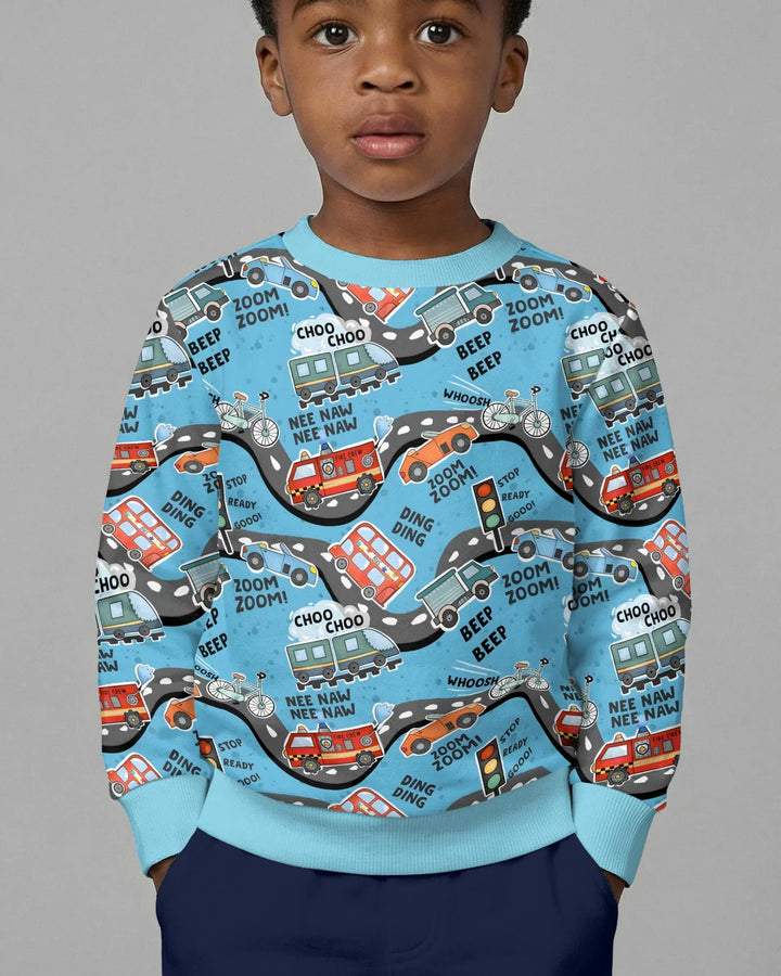 Zoom Zoom Beep Beep Bambus Rundhals-Sweatshirt