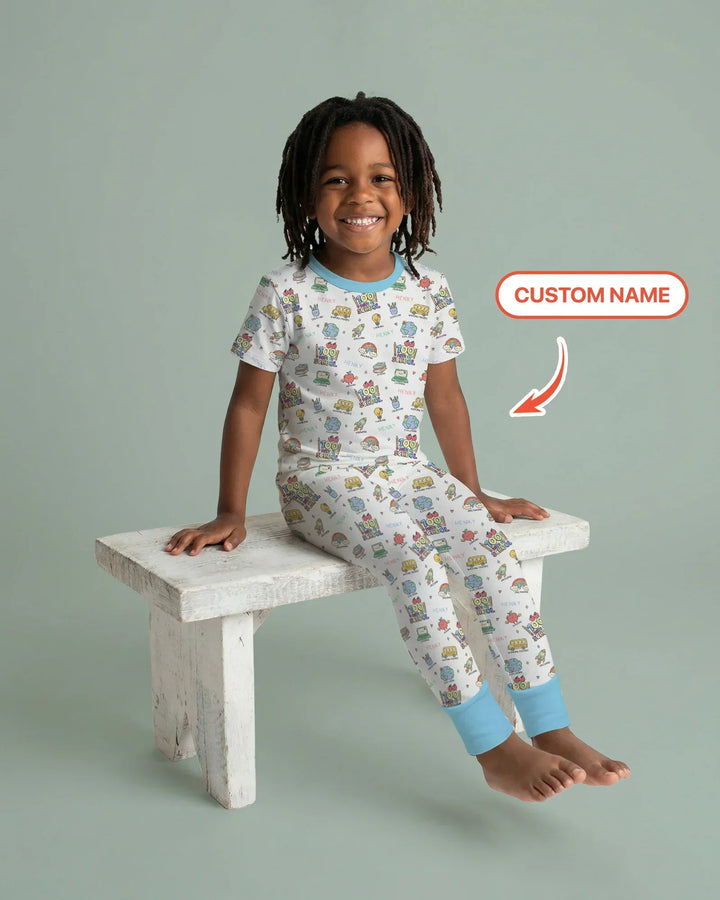 Zweiteiliges, kurzärmliges Pyjama-Set mit Marienkäfern