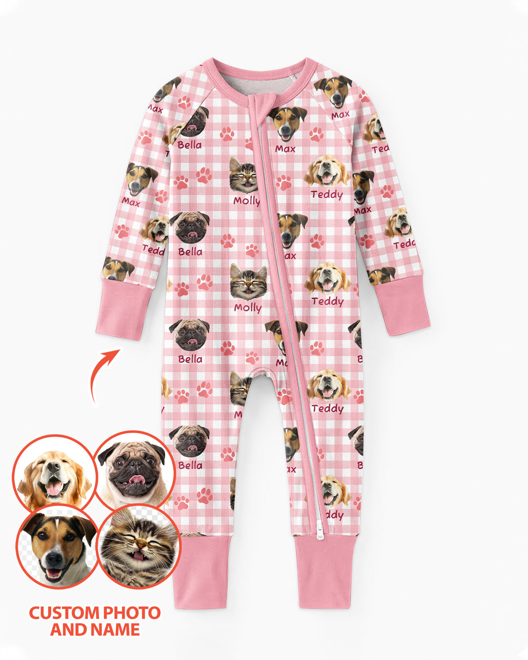 Custom Pet Photo With Name Bamboo Convertible Zippy
