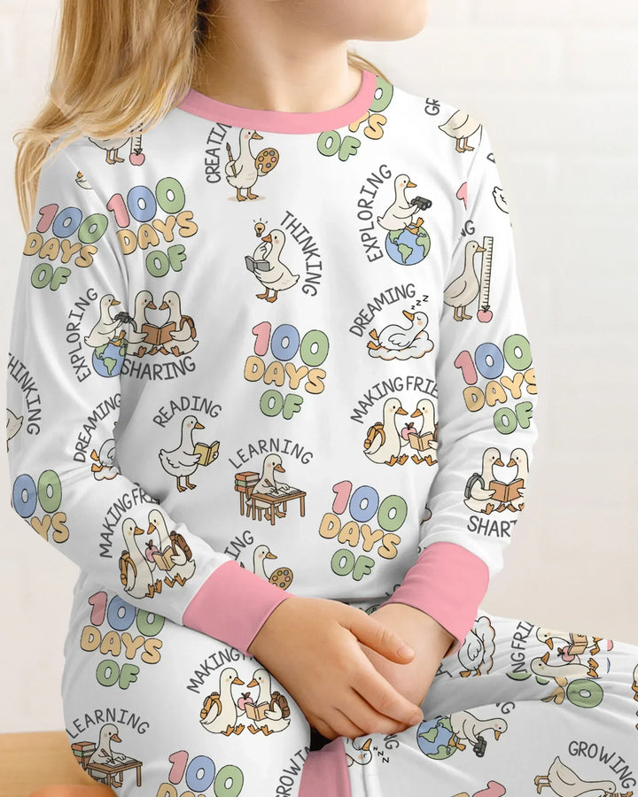 Zweiteiliges Langarm-Pyjama-Set mit Sommerfrüchten