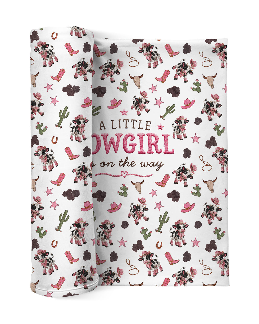 Little Cutie Cow swaddle blanket