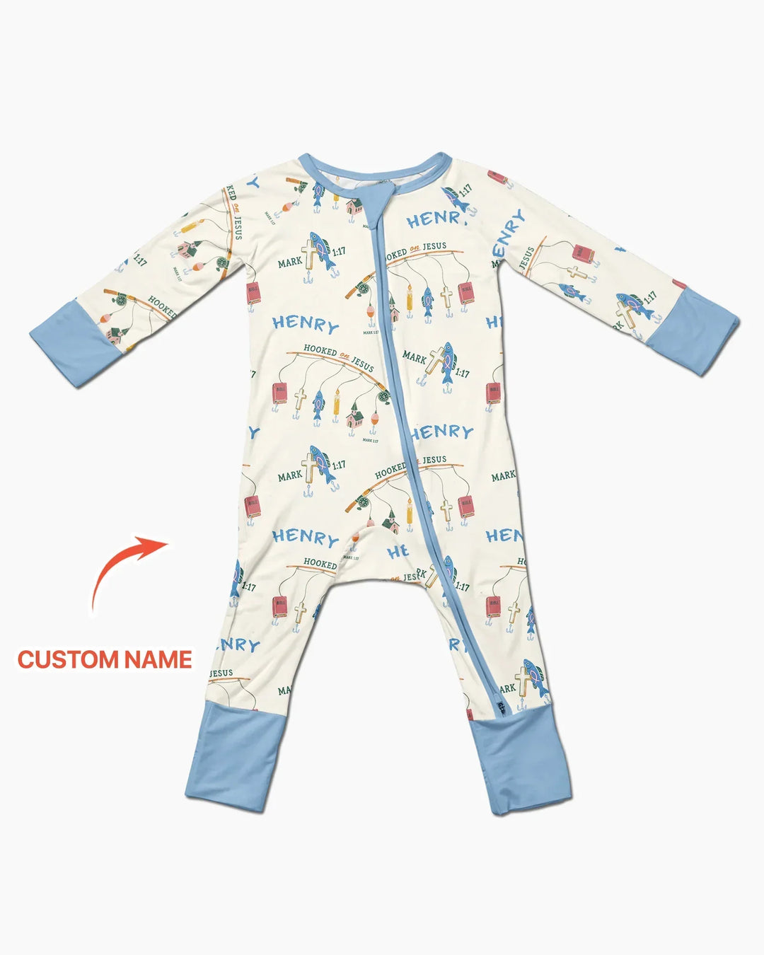Hooked On Jesus Fishing Matching Bamboo Convertible Zippy