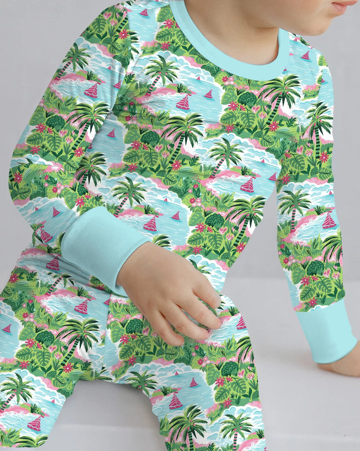 Zweiteiliges Langarm-Pyjama-Set mit Sommerfrüchten